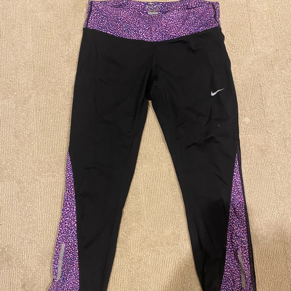 Nike Purple and Black Dri-FIT Leggings